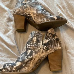 Snakeskin Ankle Booties